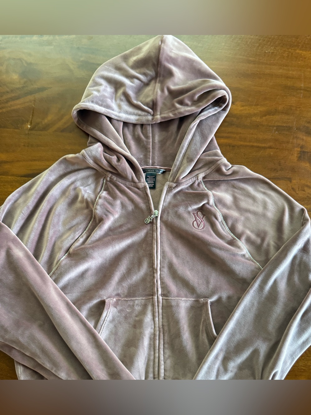Victoria’s Secret Velour Zip Up Hoodie Pink Size Medium